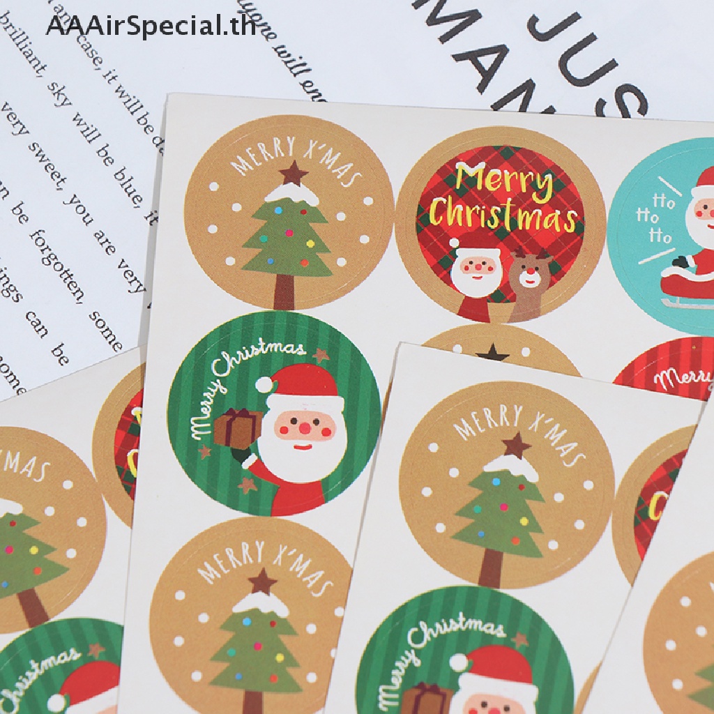 aaairspecial-สติกเกอร์ฉลาก-ทรงกลม-ลาย-merry-christmas-สําหรับติดบรรจุภัณฑ์-120-ชิ้น