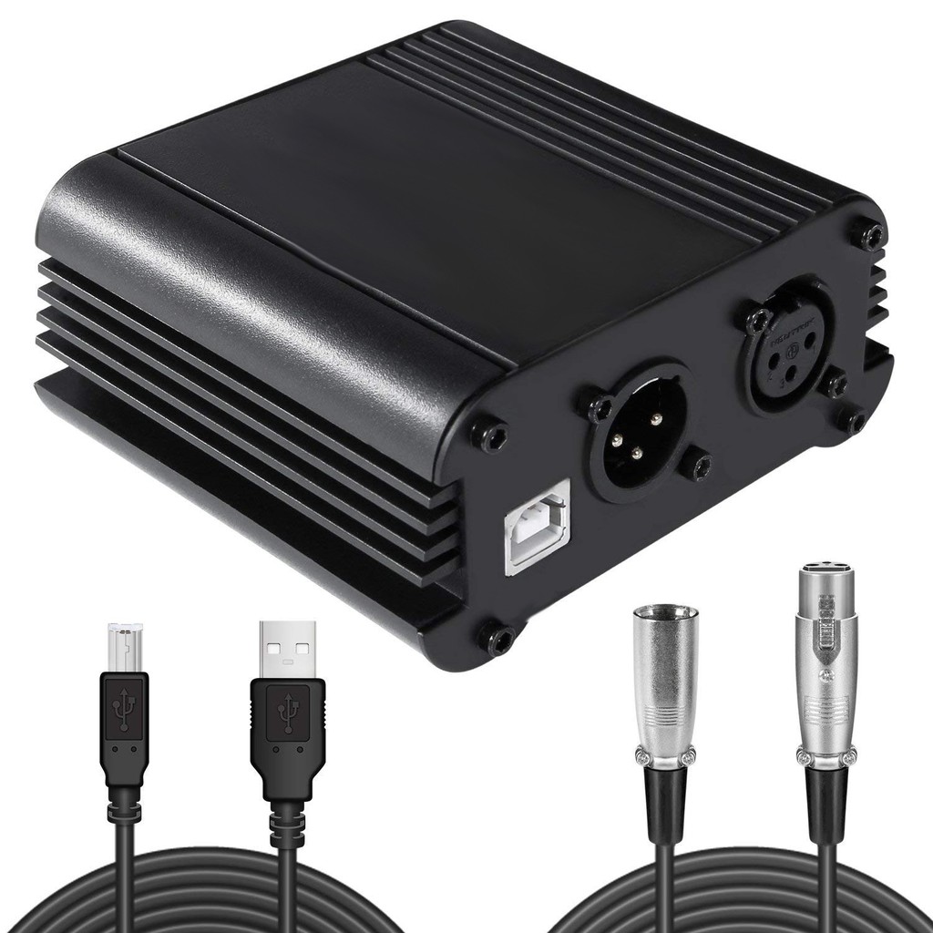 แหล่งจ่ายไฟ48v-phantompower-สายสัญญาณcableforcondensermicrophoneเครื่องขยายไมโครโฟนสตูดิโอ