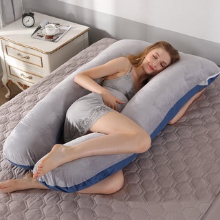 【บลูไดมอนด์】100% Cotton Full Body Pillow for Pregnant Women U Shape Pregnancy Pillow Sleeping Support Maternity Pillow f