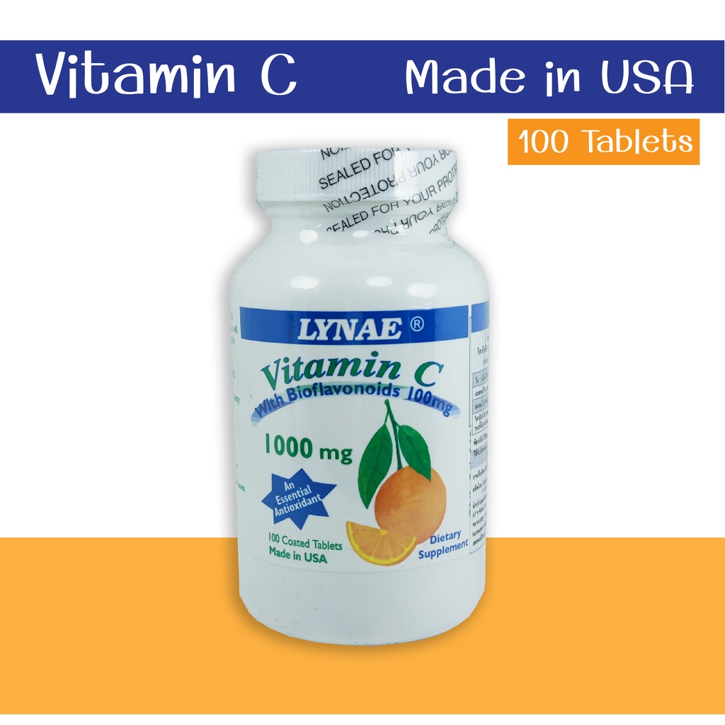 lynae-vitamin-c-1000-mg-with-bioflavonoids-100mg-วิตามินซี-100มก-และไบโอฟลาวโวนอยส์-100-มก-100เม็ด