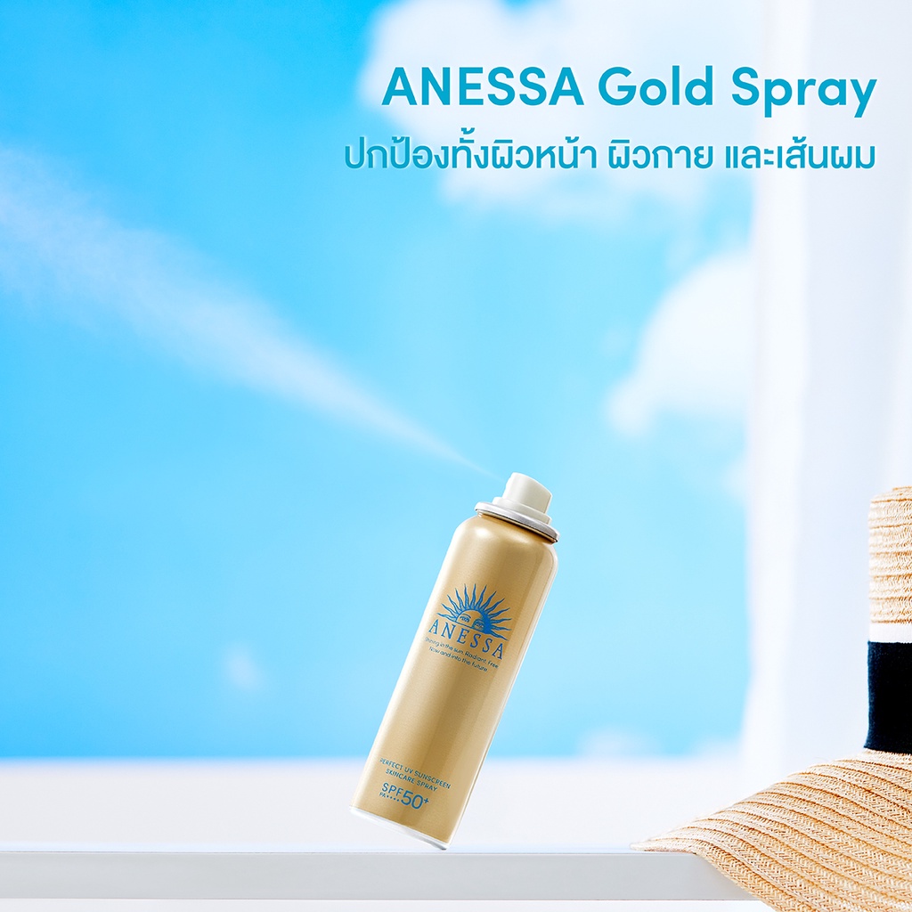 new-packege-สเปร์ยกันแดด-anessa-perfect-uv-spray-แอนเนสซ่า-ยูวี-สเปร์ย-กันน้ำ-กันเหงื่อ-ขวดสีทอง-60g