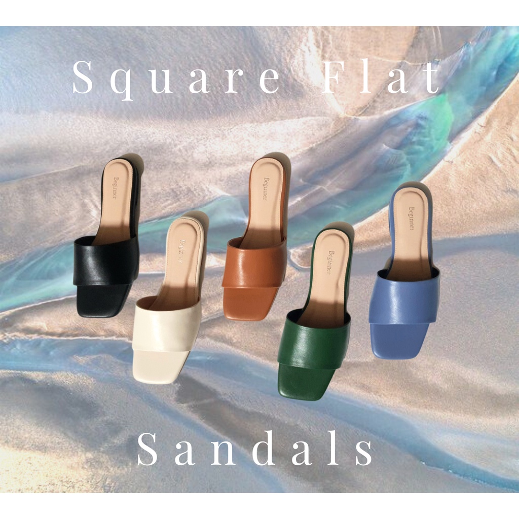 beginner-square-flat-sandals-รองเท้าแตะ-รองเท้าส้นแบน