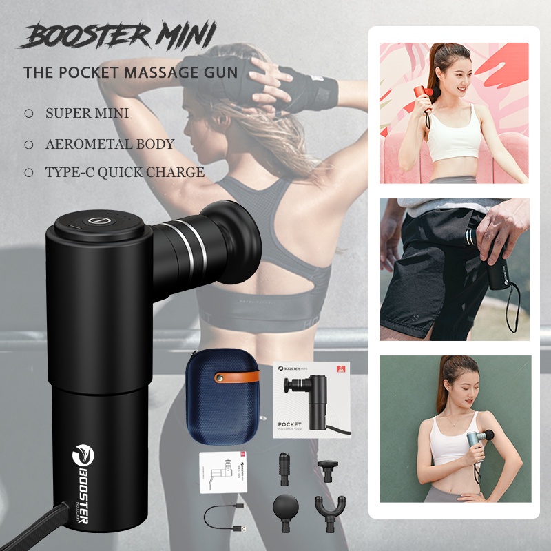 booster-mini-ปืนนวดกล้ามเนื้อ-บรรเทาอาการปวด-4-ความเร็ว-2500mah-fascia-gun