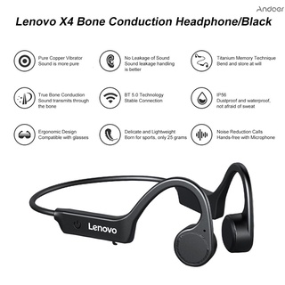 ภาพขนาดย่อของภาพหน้าปกสินค้าLenovo X4 Bone Conduction Headphones Wireless Bluetooth 5.0 Earphone Outdoor Sports Headset Waterproof Hands-free with Microphone จากร้าน andoerofficial.th บน Shopee