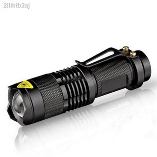 Alphaไฟฉายความสว่างสูง LED CREE Q5 2000 Lumens ซูมได้ มีโหมดไฟกระพริบฉุกเฉิน สีดำ ไฟฉาย ไฟฉายแรงสูง Flashlight Flashligh
