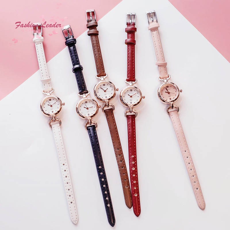 ภาพสินค้านาฬิกาข้อมือนาฬิกาข้อมือสตรีควอตซ์ขนาดเล็ก นาฬิกาข้อมือสายหนัง PU สำหรับผู้หญิง จากร้าน fashionleader.th บน Shopee ภาพที่ 1