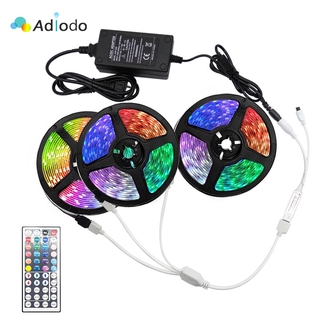 Adiodo 5M 10M 15M LED Strip Light RGB 2835/5050 RGB เปลี่ยนสีได้ยืดหยุ่น luces led light strip รีโมทคอนโทรล 12 โวลต์อะแดปเตอร์ไฟ