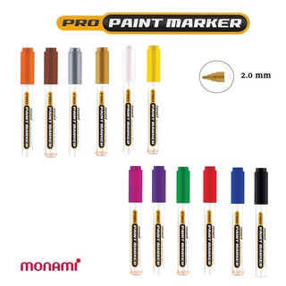 ปากกาเพ้นท์ ปากกาเคมีเพ้นท์ โมนามิ Monami pro paint marker หัว 2.0 mm. (จำนวน 1แท่ง)