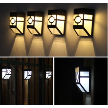 รูปภาพสินค้าแรกของSolar light LED-โคมไฟติดผนัง โคมไฟโซลาเซลส์ ไฟตกแต่ง 2LED Solar Wall Light