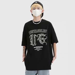 เสื้อยืดแขนสั้นลำลอง พิมพ์ลายตัวอักษร ทรงหลวม เหมาะกับการแต่งตัวทุกประเภท สไตล์ฮิปฮอป แฟชั่นสำหรับคู่รักชายและหญิง