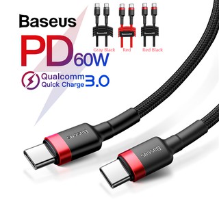 Baseus 1M USB Type-C To USB Type-C Cable Huawei PD 60W 3A Quick Charger Cable For Type-C Devices