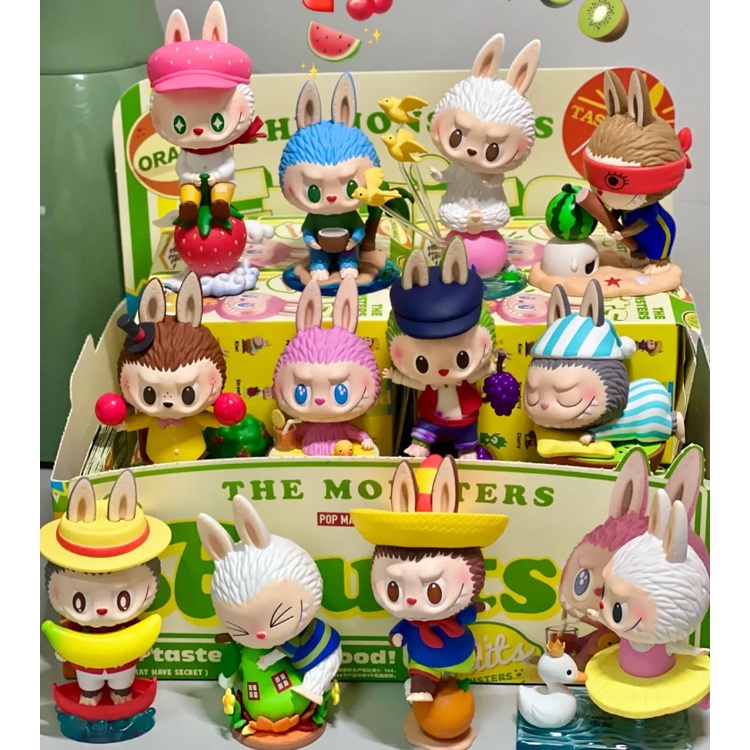 ของแท้-popmart-labubu-the-monsters-fruit-series-ชุดกล่องสุ่ม-ตุ๊กตาฟิกเกอร์ซ่อน-12-แบบ-สําหรับตกแต่ง