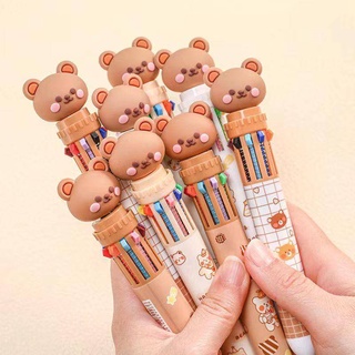 1 ชิ้น ปากกาลูกลื่นน่ารัก / ตุ๊กตาหมี ยูนิคอร์น 10 สี กระต่าย นักเรียน