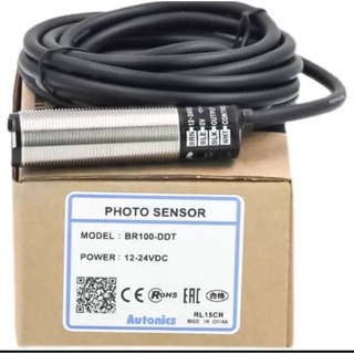 BR100-DDT BR100DDT  Photo sensor M18 ชนิด NPN ระยะจับ 10CM ไฟ12-24VDCราคา550ฟรีส่งร้านในไทย