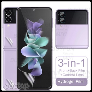 1-to-3 front back hydrogel film for samsung galaxy z flip 3 sumsung zflip3 z flip3 camera lens protectors lens film