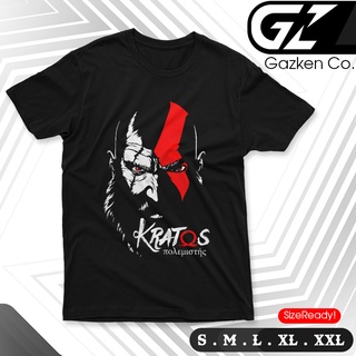 เสื้อยืดสีขาวเสื้อเกมมิ่ง ลาย Gow Kratos Warrior God Of War สไตล์นอร์ดิกS-4XL