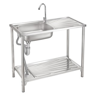 Sink stand FREESTANDING KITCHEN SINK MESTER PSX100 1B1D STAINLESS STEEL Sink device Kitchen equipment อ่างล้างจานขาตั้ง