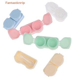 Fantastictrip กล่องคอนแทคเลนส์ แบบพกพา สีมาการอง สําหรับทุกเพศ