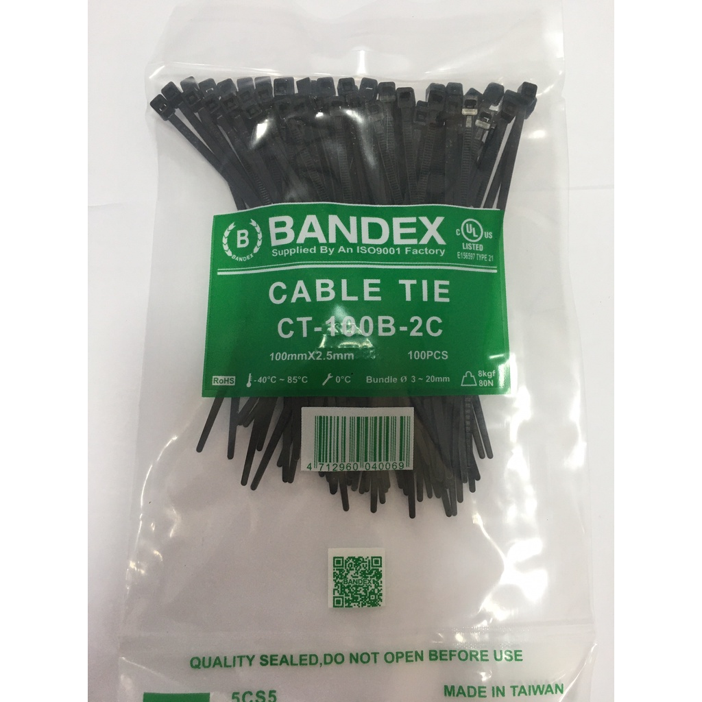 bandex-cable-tie-nylon-black-color-100เส้น-ถุง-ราคาต่อแพ็ค-สามารถออกใบกำกับภาษีได้ค่ะ