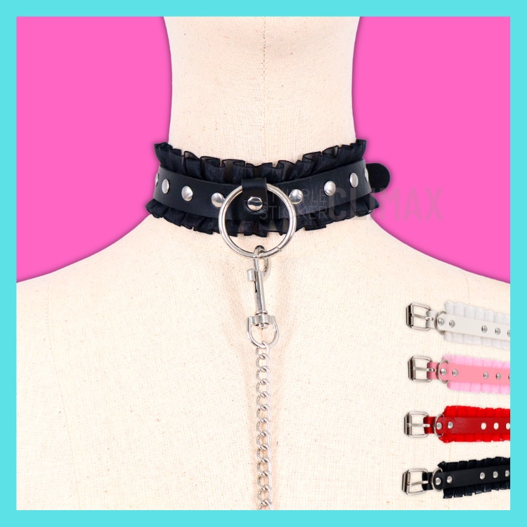 โชคเกอร์-choker-สายจูง-สร้อยคอ-โชคเกอร์หนังเทียม-ปลอกคอเซ็กซี่-ปลอกคอ-ชุดชั้นใน-ชุดนอนไม่ได้นอน