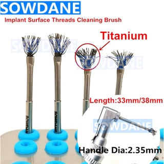 4 pcs Dental Debridement Peri-Implantitis Implant Surface Threads Cleaning Brush High Quality Titanium Brushes Autoclava