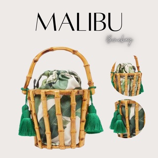 Malibu Bag กระเป๋าไม้แบบถือหูไม้ ทรงกลม งานใหม่มาแรง สินค้าพร้อมส่ง [BMB-M39]