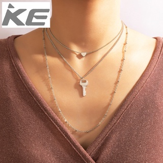 Creative jewelry Simple love key multi-necklace Heart-shaped necklace for girls for women low