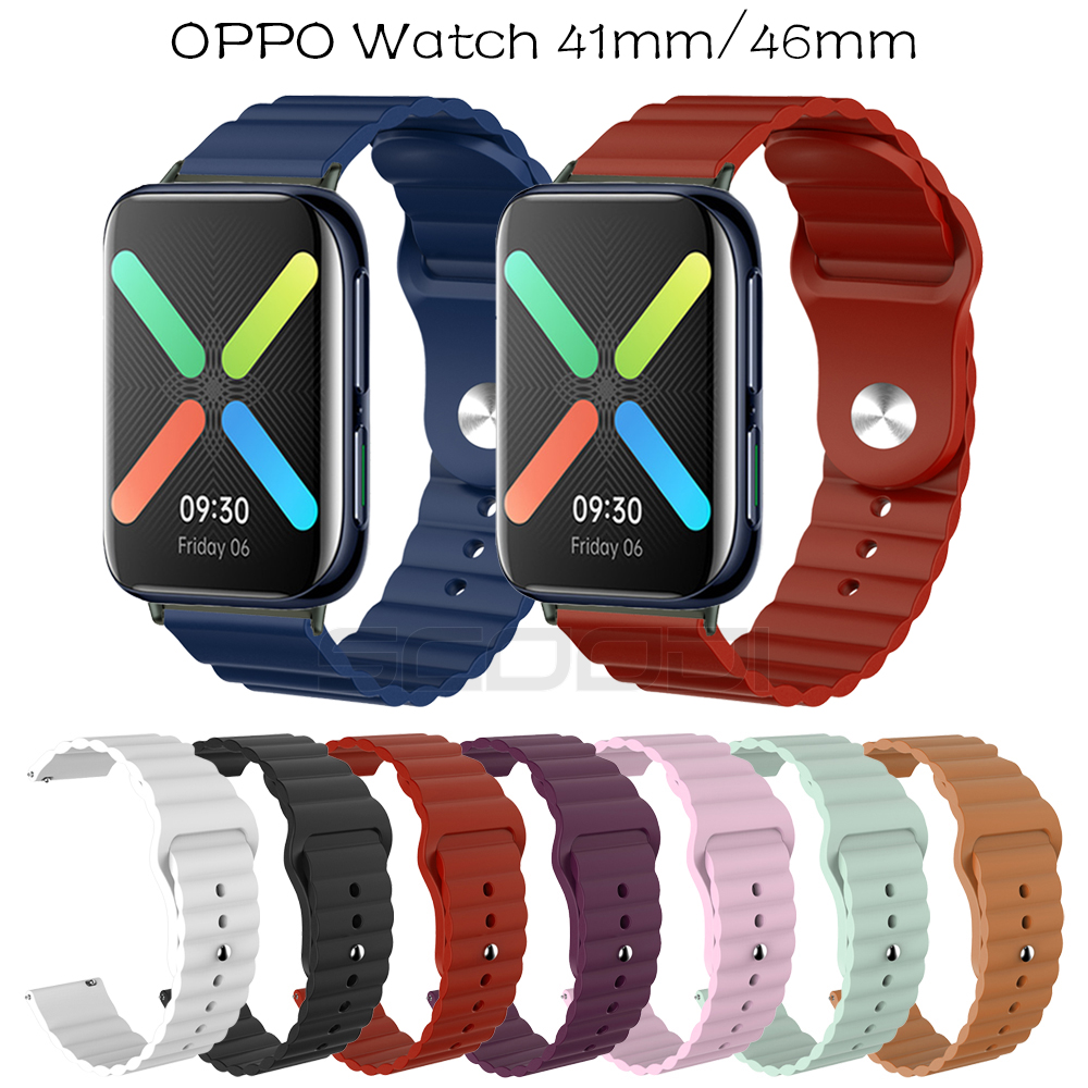 ภาพหน้าปกสินค้าOPPO สายนาฬิกาข้อมือซิลิโคนสําหรับ Oppo Smart Watch 41 มม . 46 มม .