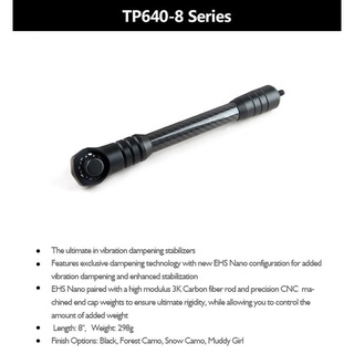 Topoint Stabilizer 8inch 3K-CarbonShaft, FULL CNC, Weight:10.83Oz Code:TP640-8