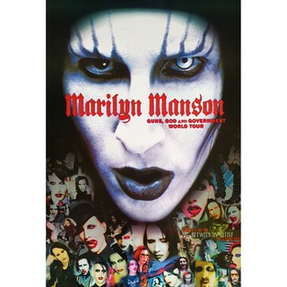 โปสเตอร์ รูปถ่าย นักดนตรี ร็อค มาริลีน แมนสัน Marilyn Manson POSTER 24”x35” Rock Alternative Heavy Singer Painter V6