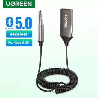 UGREEN รุ่น 70601, 60300 Wireless Bluetooth Receiver 5.0 USB สำหรับฟังเพลงบนรถยนต์ AUX หัวแจ๊คขนาด 3.5mm