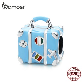 BAMOER จี้เงินลายกระเป๋าเดินทาง 925 Suitcase SCC1377