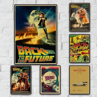 โปสเตอร์กระดาษคราฟท์ ลายภาพยนต์ Back To The Future สไตล์วินเทจ สําหรับตกแต่งบ้าน บาร์ ห้องนั่งเล่น