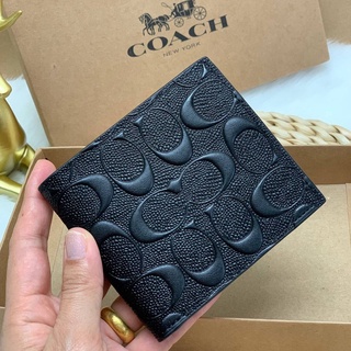 ภาพขนาดย่อของภาพหน้าปกสินค้าพร้อมส่ง COACH 75363 กระเป๋าสตางค์ผู้ชาย กระเป๋าใส่เหรียญแบบสั้น กระเป๋าสตางค์ผู้ชายแฟชั่น ลายนูน กระเป๋าใส่เหรีย จากร้าน kk606 บน Shopee ภาพที่ 3