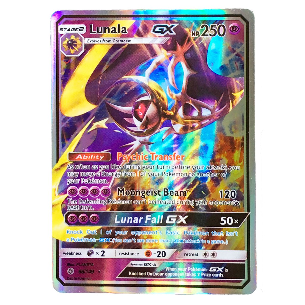 Lunala GX Card 66/149 ลูนาอาลา Pokemon Card Gold Flash Light (Glossy ...