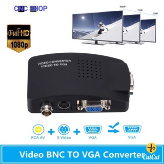 VGA BNC SVIDEO To VGA Video Converter VGA Out อะแดปเตอร์ BNC VGA Converter คอมโพสิตดิจิตอลสวิทช์กล่องสาย DC