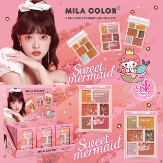 MILA COLOR อายแชโดว์ พาเลทอายแชโดว์ 6 สี อายแชโดว์พาเลทท์ พาเลทแต่งหน้า มีชิมเมอร์ เนื้อสีนุ่ม สวย ชัด เนียนละเอียดอ่อน