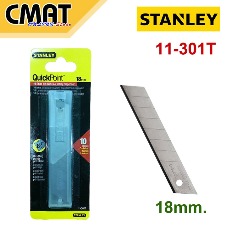 stanley-ใบมีดคัตเตอร์-18-มม-10ใบ-แพ็ค-รุ่น-11-301t