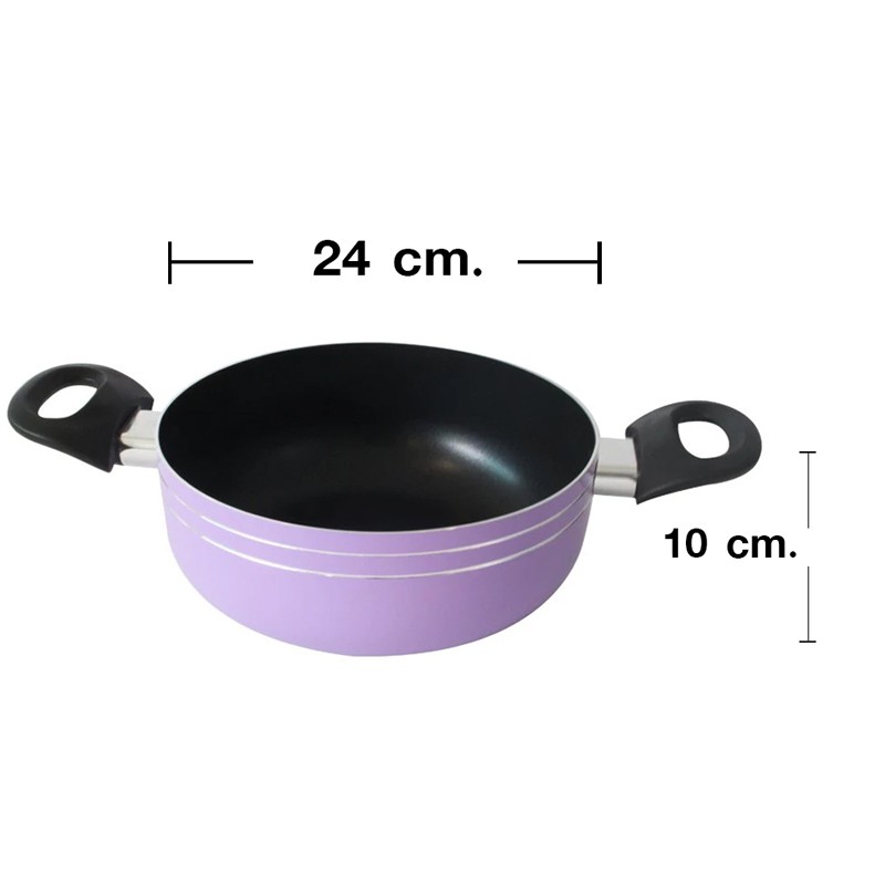 หม้ออลูมิเนียม-2-หู-สีม่วง-24-cm-ซื้อ-2-ในราคาสุดคุ้ม