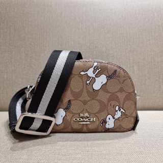 COACH C4590 COACH x PEANUTS MINI SERENA CROSSBODY IN SIGNATURE CANVAS WITH SNOOPY PRINTT