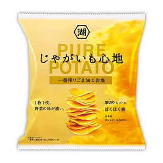 Calbee Pure Potato Chips Sesame Oil &amp; Salt 58g. คาลบี้ มันฝรั่งทอดบริสุทธิ์: น้ำมันงาและเกลือ บรรจุ 58 กรัม จากญี่ปุ่น