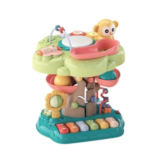 Sobebear โต๊ะกิจกรรมลิง โต๊ะกิจกรรมรูปต้นไม้ลิง ของเล่นหยอดลูกบอล Baby Wisdom Tree Paradise