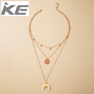 Creative accessories resin pendant 3-disc moon necklace for women for girls for women low pric