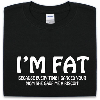 [S-5XL] เสื้อยืดลําลอง ผ้าฝ้าย พิมพ์ลาย I Am Fat Because แฟชั่นสําหรับผู้ชาย ไซซ์ Sz Xs - 3Xl