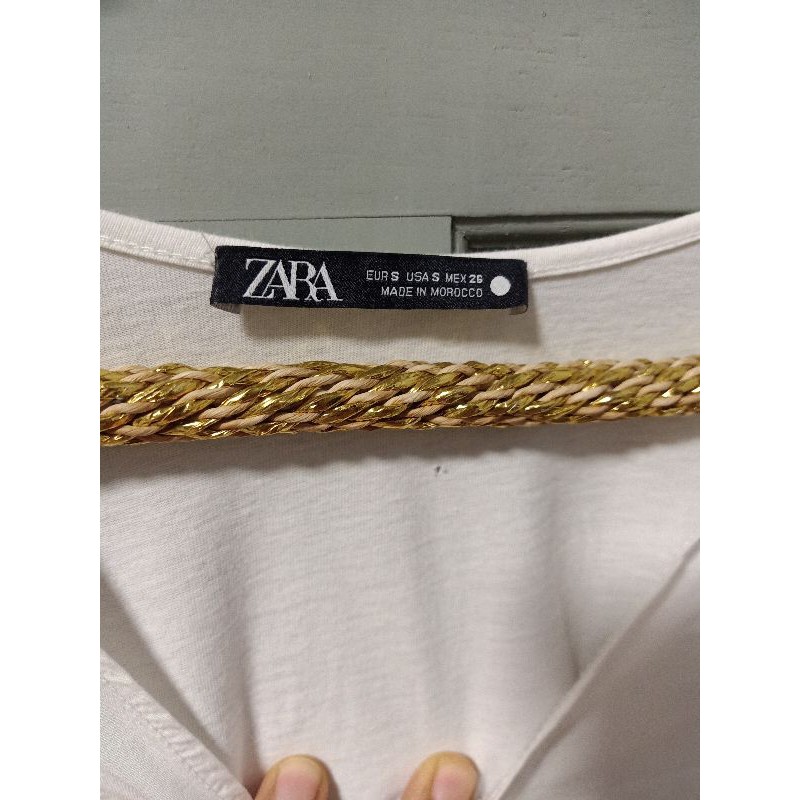 zara-sz-s-สีขาวผ้าฝ้ายแขนผูกโบว์