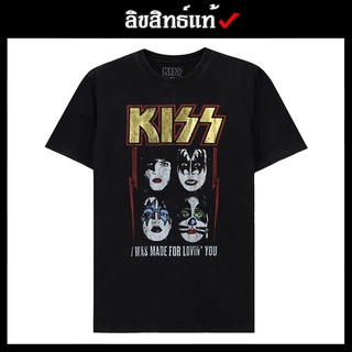 H ส่งจากไทย ของแท้ เสื้อยืด ทรงสีดำ วง Kiss เสื้อร็อค คอตตอนแท้ คอกลม unisex รุ่น 559 ผ้านุ่ม