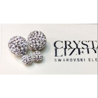 ตุ้มหูเงิน92.5 ประดับSwarovski Crystal