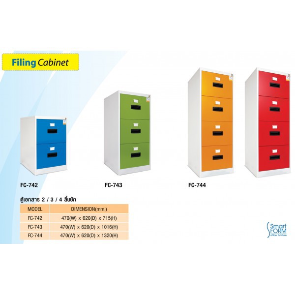 ตู้เก็บเอกสาร-2-ลิ้นชัก-ยี่ห้อ-smartform-รุ่น-fc-742ส่งฟรีทั่วประเทศ