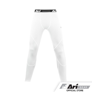 ARI COMPACT FIT TIGHTS - WHITE/BLACK กางเกงรัดกล้ามเนื้อ อาริ คอมแพค ฟิต ขายาว สีขาว