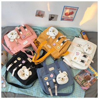 พร้อมส่ง!! กระเป๋าสะพาย Miki Bear cross bag  คุ้มมาก ช่องเยอะมากถึงมากที่สุด แถมฟรี! พวงกุญแจหมี